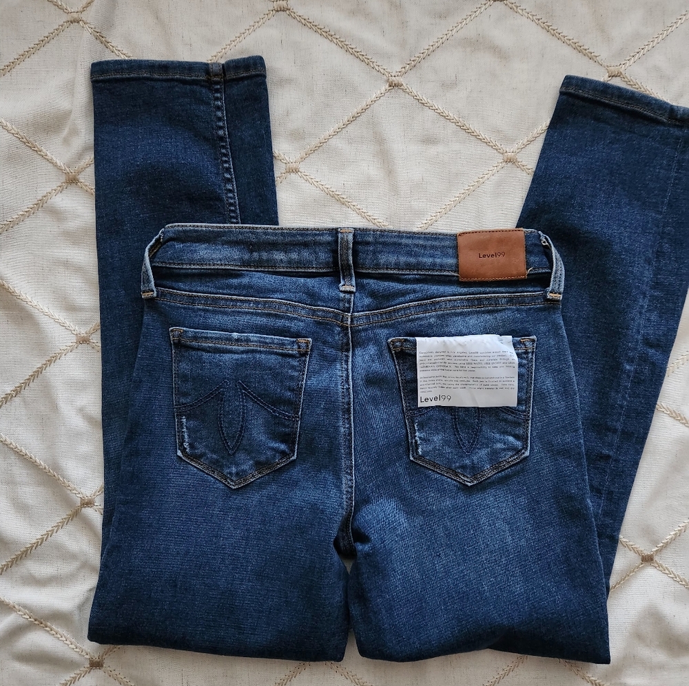 Level 99 Indigo Skinny Jeans Women’s Denim Jeggings Size 26 EUC - Picture 5 of 13